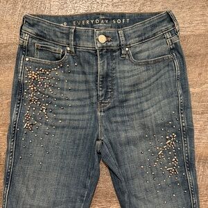 White House Black Market Studded Denim Bootcut Jeans